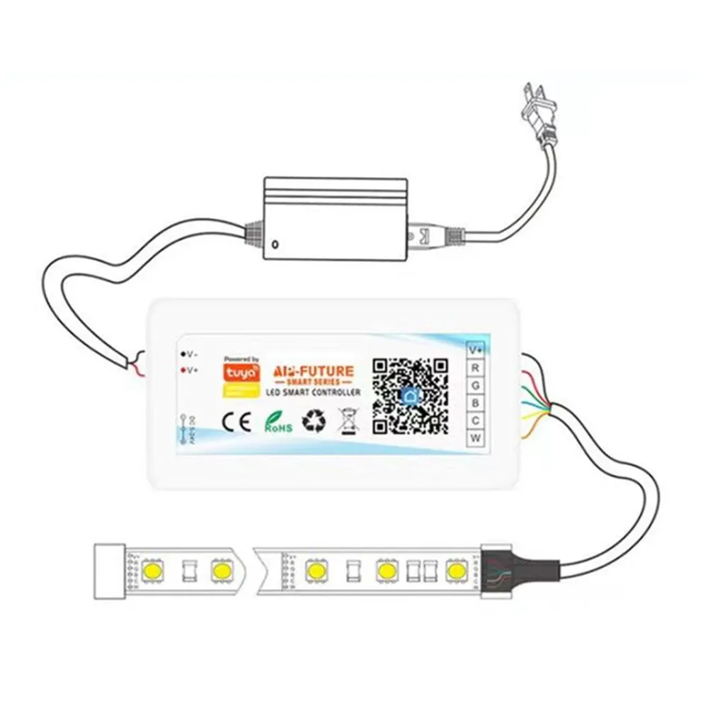 Tuya Smart Wifi Led Controller Single Color/CCT/RGB/RGBW/RGB+CCT LED Strip Dimmer APP Alexa Google Home Voice DC5-24V