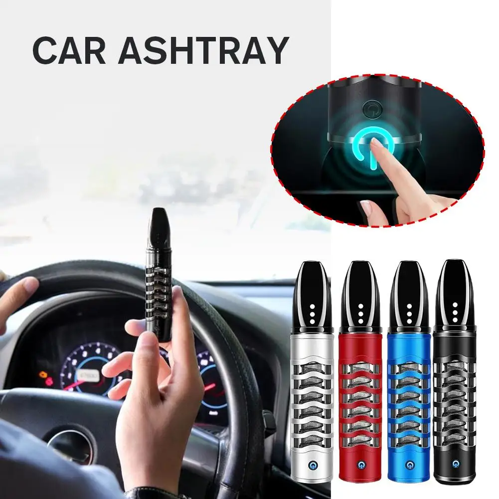 Car Ashtray No Ash Drop With Lighter Eco-Friendly Portable Ash Collection Anti-dirty Hands-Free Vehicle Smoking Tool