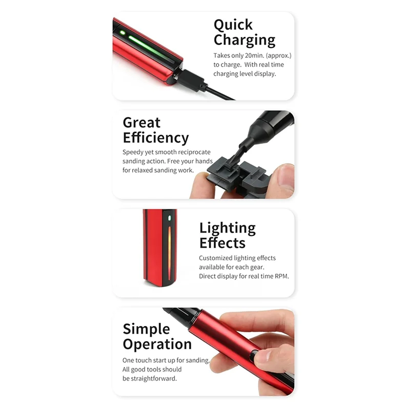 Reciprocating Sander With 8 Sanding Heads, Self-Adhesive Sandpaper Pre-Cut Grid 134 Pcs-A21R