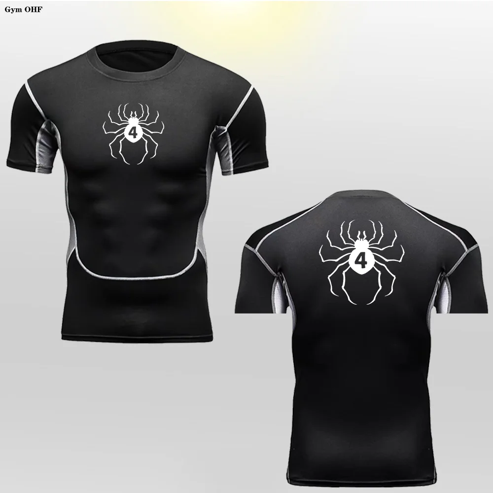 Men's Running T-Shirt Compression Short Sleeve T Shirt  Training Clothing Fitness Male Tops Spider Gym Tights Sports Shirt Man