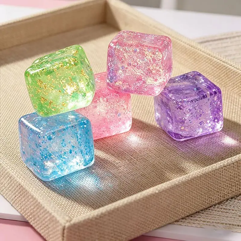 Maltose Cube Stress Squeeze Toy Decompression Small Ice Cubes Anti Stress Slow Rebound Polar Light Colorful Squeeze Balls