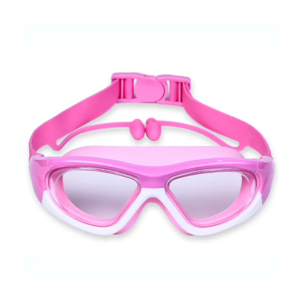 Children's Large-Frame Goggles Waterproof And Anti-Fog High-Definition Diving Boys And Girls One-Piece Earplugs