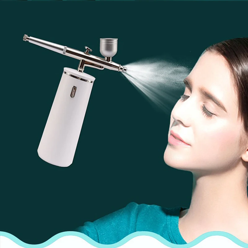 PAKISS Nano Ionic Cold Mist Airbrush Face Steamer SPA for Ladies Gift Portable Rechargeable Moisturizing Facial QZYY-02