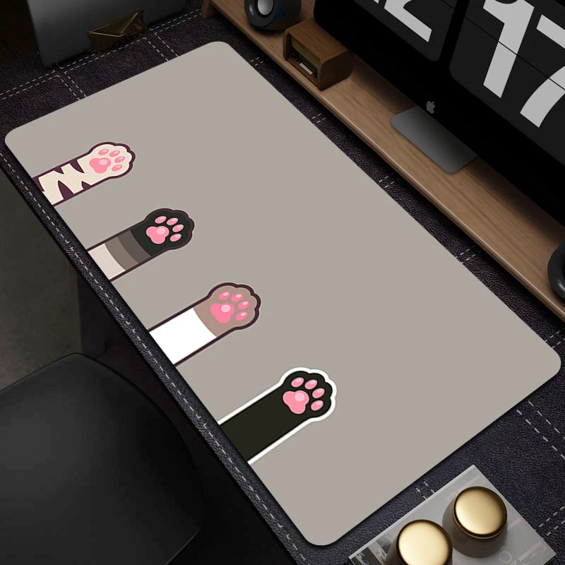 

Cat Paw Gaming Mouse Pad Cute Cat Rubber Mousepad Anime Non-Slip Mouse Mat Computer Gamer Desk Mat Locking Edge Accessories XXL