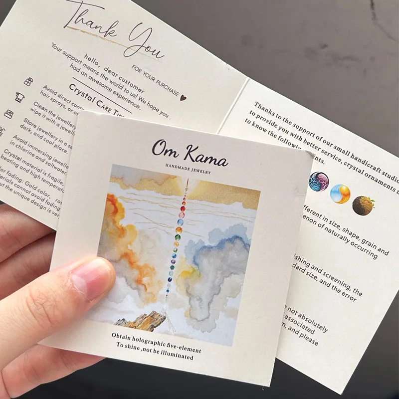 Custom Business Thank You Cards Paper Gift Packing Card Holiday Party Innivation Color Card with Your Logo and Design