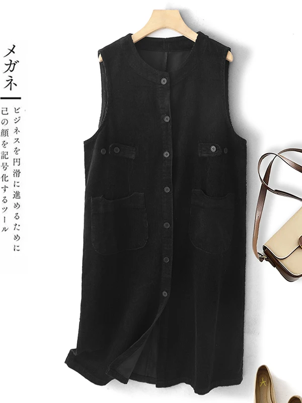 Vintage cor veludo svel dr feminino cardigan de comprimento médio colete dr solto ajuste saia evasê roupa casual