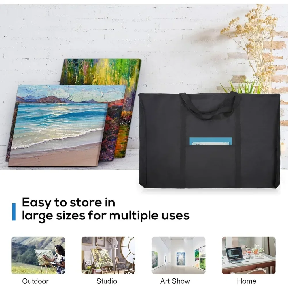 Dacron lichtgewicht kunstportfolio draagtas, 25'' x 37'' voor 24'' x36'' zwarte draagtas voor poster