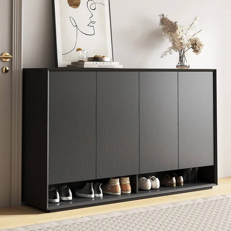 A Solid wood entry door shoe cabinet household modern simple storage locker, large-capacity integrated cabinet