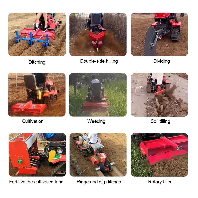 Mini Tillers Tractors Tillers Seeders Weeders  Tracked Tillers  Suitable for Both Dry and Paddy Fields view 6