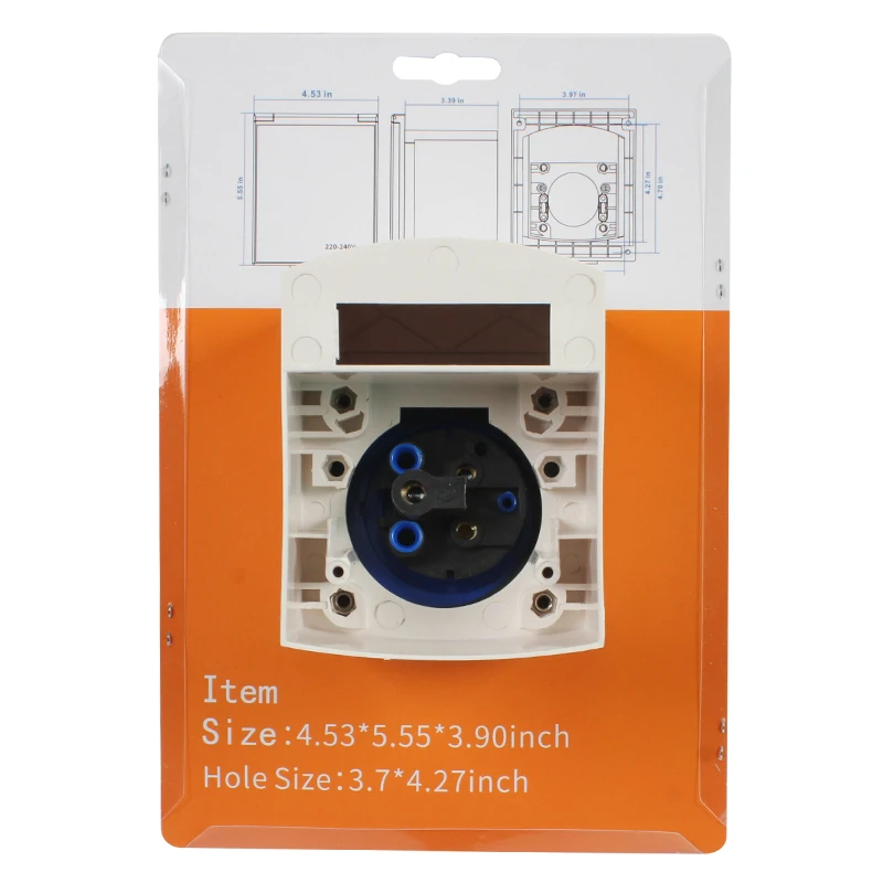 Soket pengisi daya RV 16A 220V-240V soket tahan air inlet daya eksternal