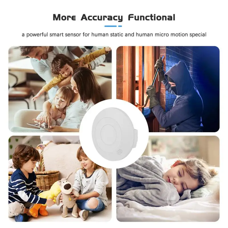 Tuya Smart Life WiFi/ Human Presence Detector Wave Pir Motion Sensor Luminance Detection Built In Lighting