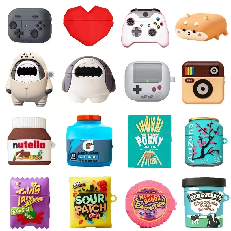 Creativity Cute Cartoon Earphone Case For Airpods Pro 2 Gamepad Candy Snails Headphone Cover For Airpods 1 2 3 2021 Airpods 4