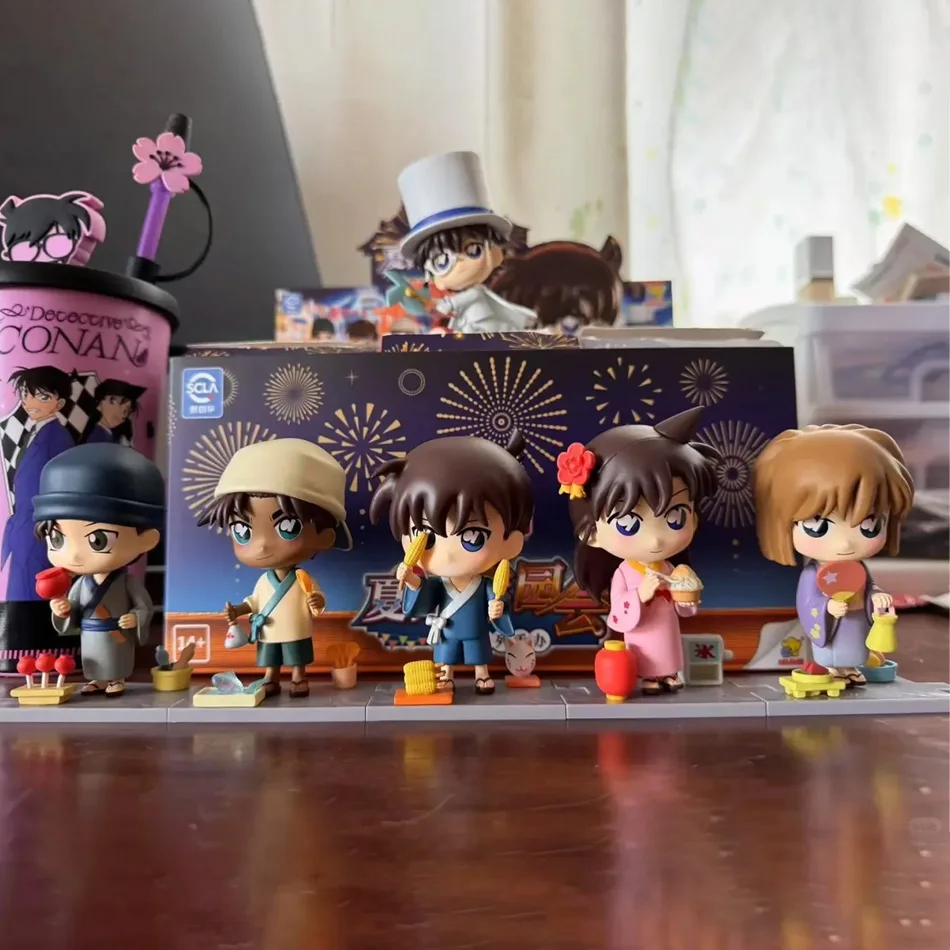 Detective Conan Anime-Figur Conan Edogawa Actionfigur Q-Version Sammlermodell Puppe Spielzeug Desktop-Dekoration Geschenke