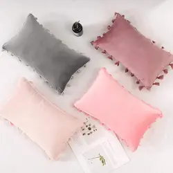 30x50cm 45x45cm 50x50cm Throw Pillow Cover with Tassels Velvet Soft Solid Decorative Boho Accent Cushion Case for Couch Bedroom