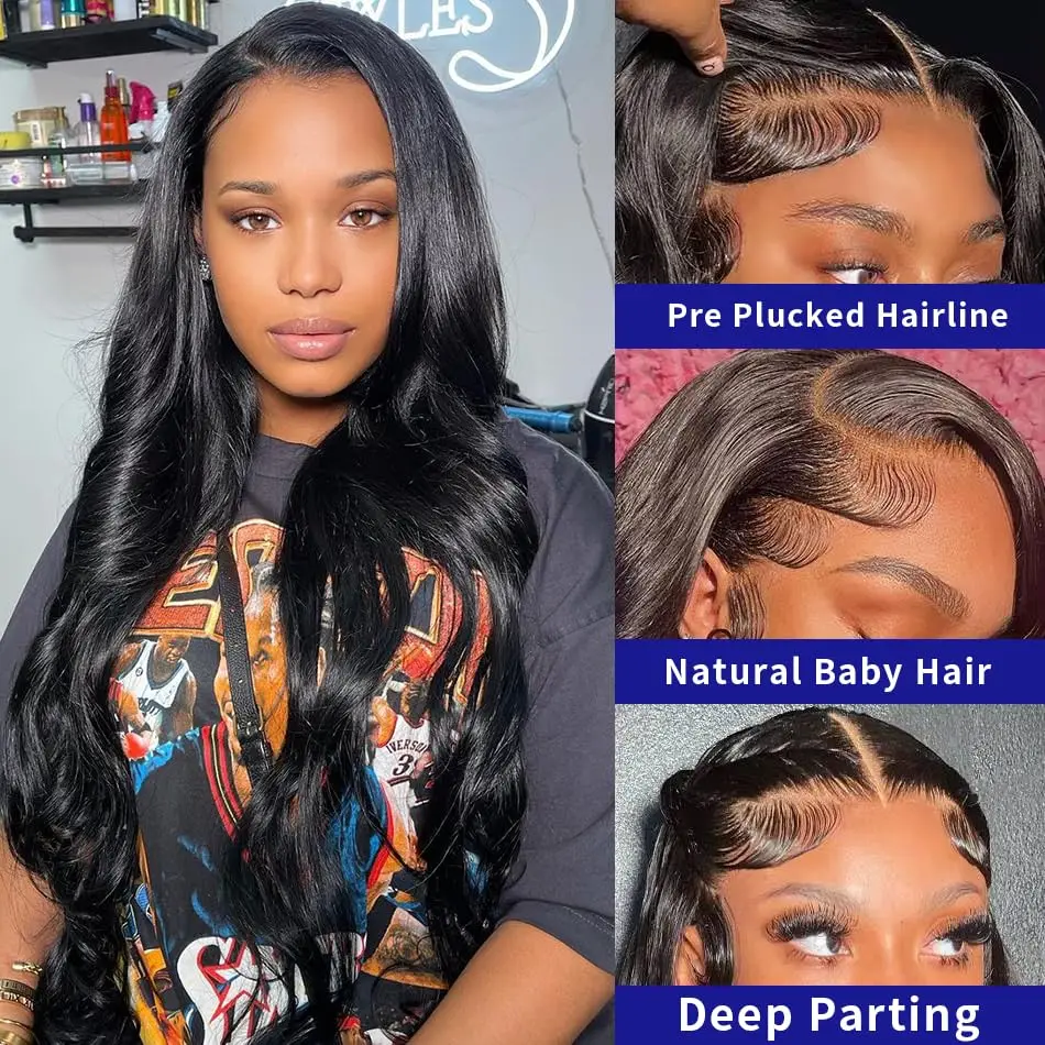 

200 Density Body Wave Lace Front Wigs Human Hair Transparent Lace Frontal Wig 13x4 Lace Front Wigs Human Hair Pre Plucked