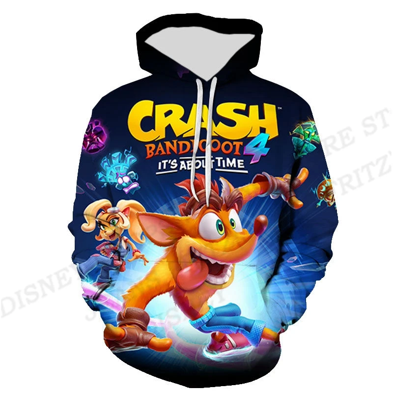 Crash Bandicoot 3d Print Hoodies Children\'s Fashion Funny Hoodie Kids Hip Hop Hoodie Boys Coats Women Sweats Anime Game Sweats