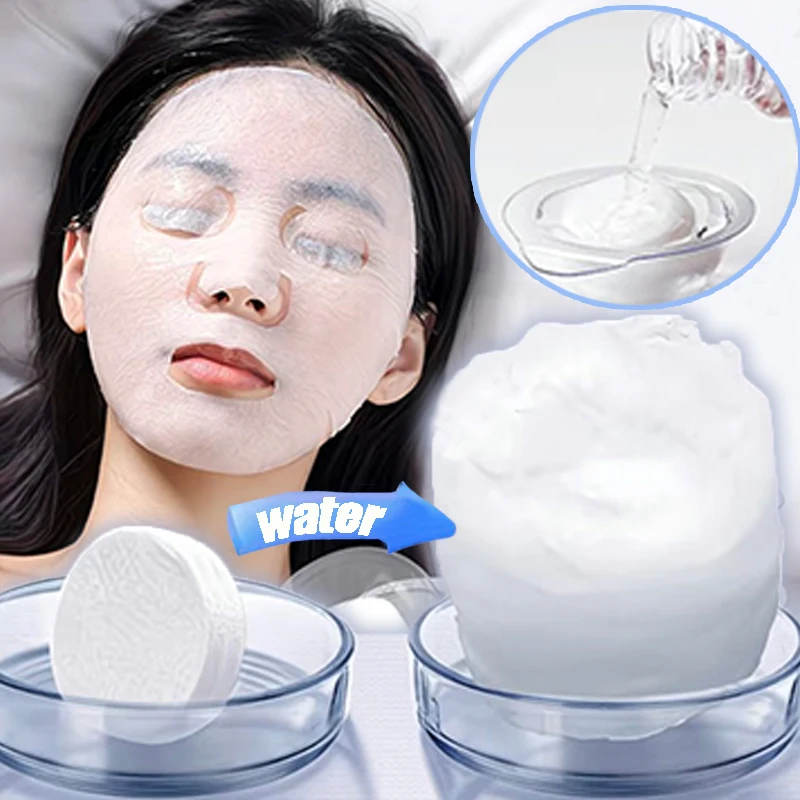 Taza de gelatina portátil desechable, hojas de máscara comprimida DIY, tela no tejida, hojas de máscara de carbón de bambú, herramienta de belleza para el cuidado de la piel diario