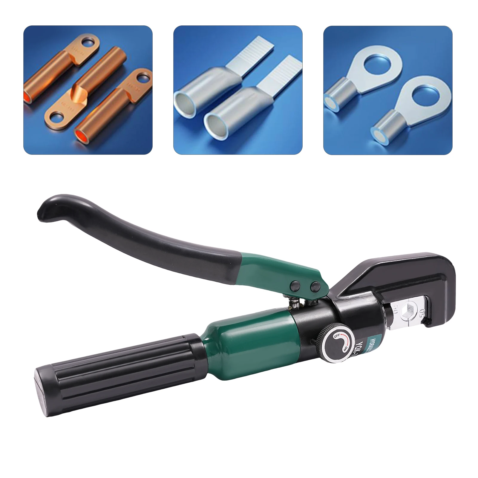 60KN Hand Operated Hydraulic Crimping Tool, Hydraulic Crimper with 8 Pairs of Dies, Flexible Operation Wire Crimper