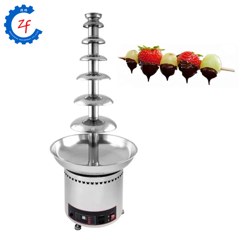 Stainless Steel Commercial 7-Tier Party Chocolate Fondue Fountain Machine Manufacturer