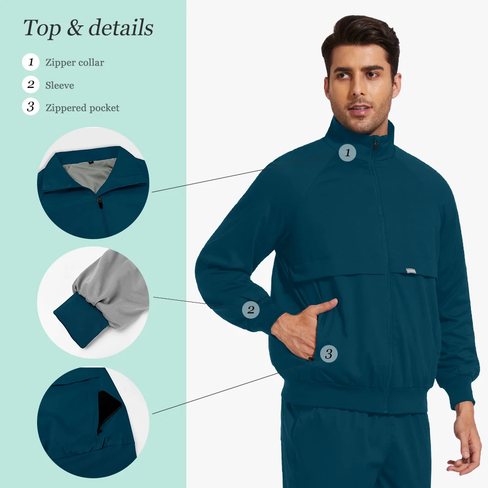 เสื้อสครับแขนยาวสำหรับบุรุษและสตรี  แจ็คเก็ตอุ่นๆ สำหรับแพทย์ พยาบาล  ชุดทำงาน  เสื้อนอกหลากสี  ชุดสครับสำหรับพยาบาล  ชุดสครับสำหรับบุคลากรทางการแพทย์และเภสัชกร