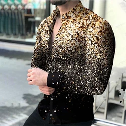 Starry Hawaiian Shirt Animal Lion Shirts Men Fashion Shirt Long Sleeve Beach Blouse Male Luxury Camisa Men's Clothing Streetwear