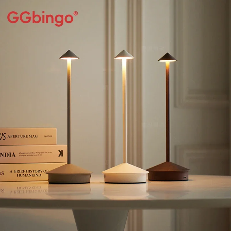 GGbingo Wiederaufladbare Tischlampe Kreative Touch-LED für Esszimmer, Hotel, Bar, Kaffeetisch, Dekorative Typ-C Schreibtischlampe