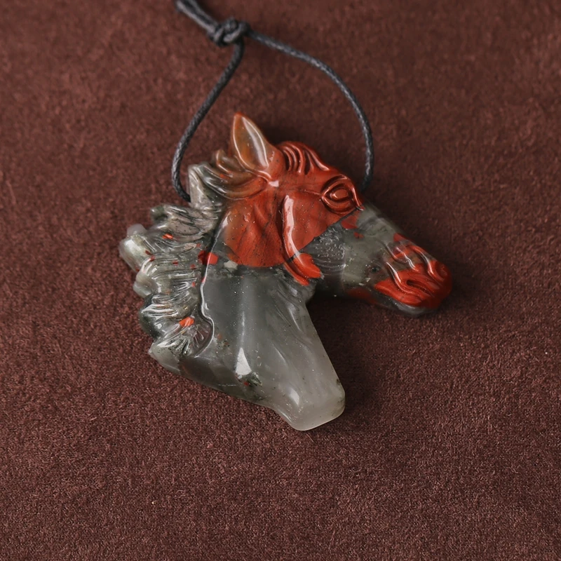 

B & F африканские бусины с подвеской в виде головы лошади ручной работы из красной яшмы 42x39x9 мм 25,1 г из натуральных бусин уникальные для ювелирных изделий и поделок