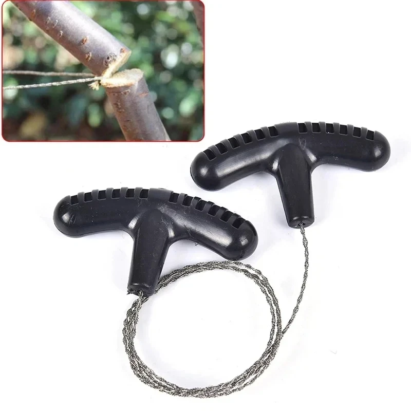 Portable Stainless Steel Wire Saw with Finger Loop Handles, Pocket Manual Cutting Rope Saw, Outdoor Camping Hiking Emergency Sur
