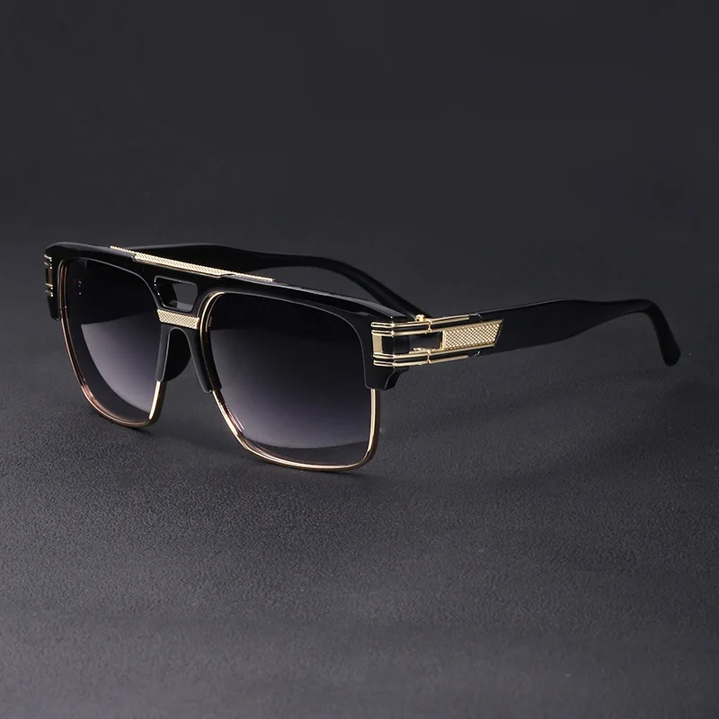 Luxury Stylish Brand Men Sunglasses Hot Designer Square Metal Sun Glasses Classic Fashion Driving Alpha Shades UV400