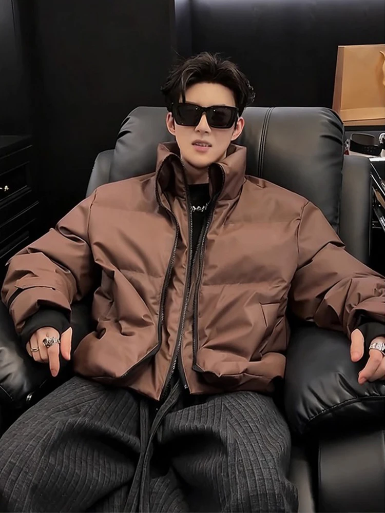 

Мужская утепленная зимняя хлопковая куртка с контрастным дизайном, теплая и морозостойкая, премиум-класса, из хлопковой ткани.