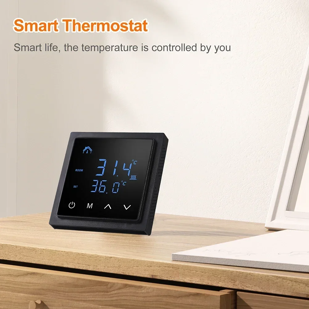 Thermostat 16A  Floor Heating Temperature Controller with Large Touch Screen  LED Digital Display  Child Lock Function