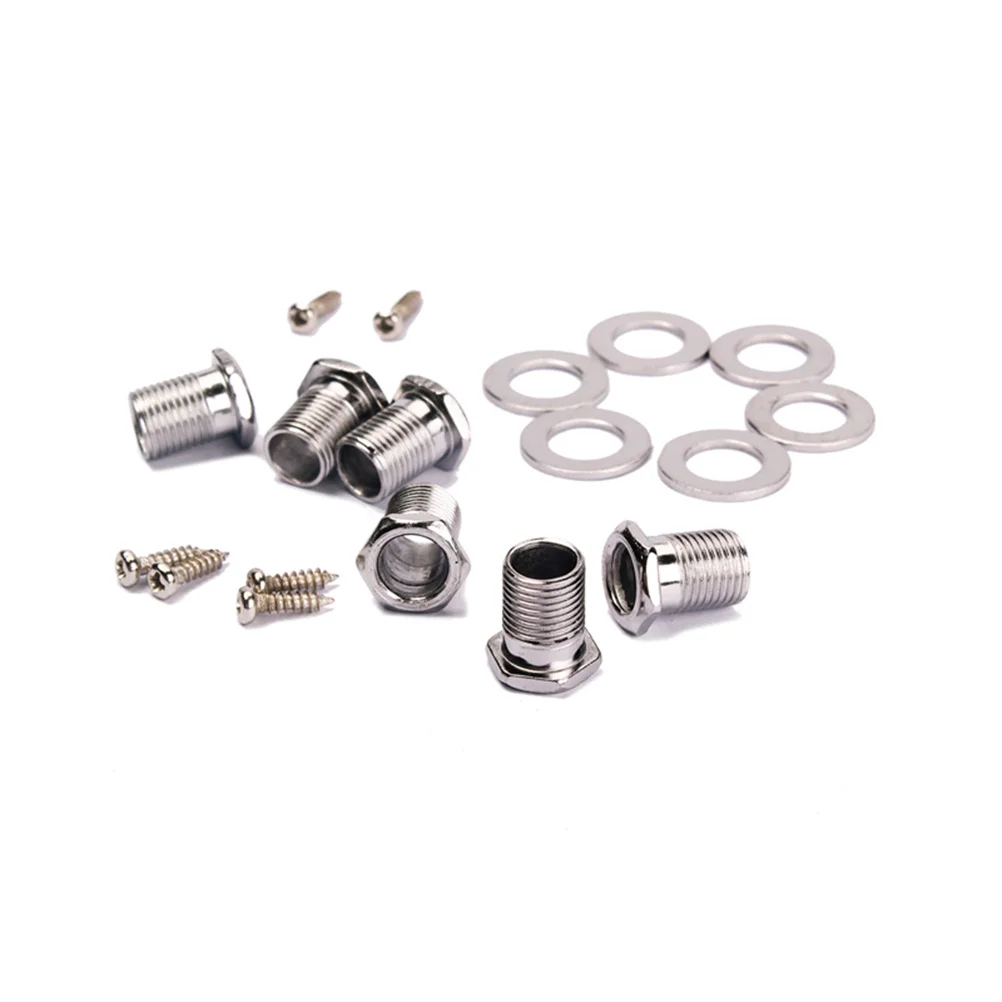 

Set of 6 Guitar String Tuning Pegs Tuners Machine Heads Silver Metal Half Moon Style Suitable Electric Acoustic Guitar