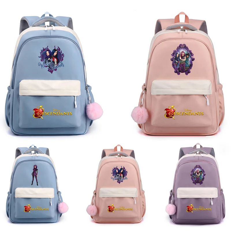 MINISO Descendants Cute Cartoon Backpack Teenager Fashion Male Female Student School Bag Waterproof Knapsack Mochila