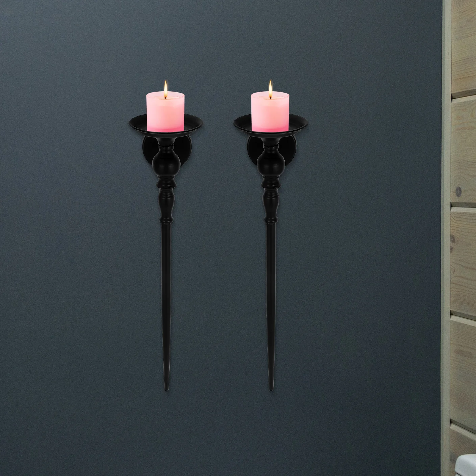 

1pcs Mounted Metal Holder Retro Cast Iron Decorative Stand For Bedroom Living Room Office Hotel Taper Sconce Wall