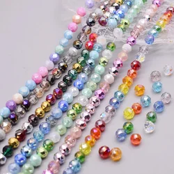 8mm 30pcs/bag Multi Cutting Surface Flower Ball Crystal Glass Beads Faceted Round Ball Loose Beads For Jewelry Making DIY
