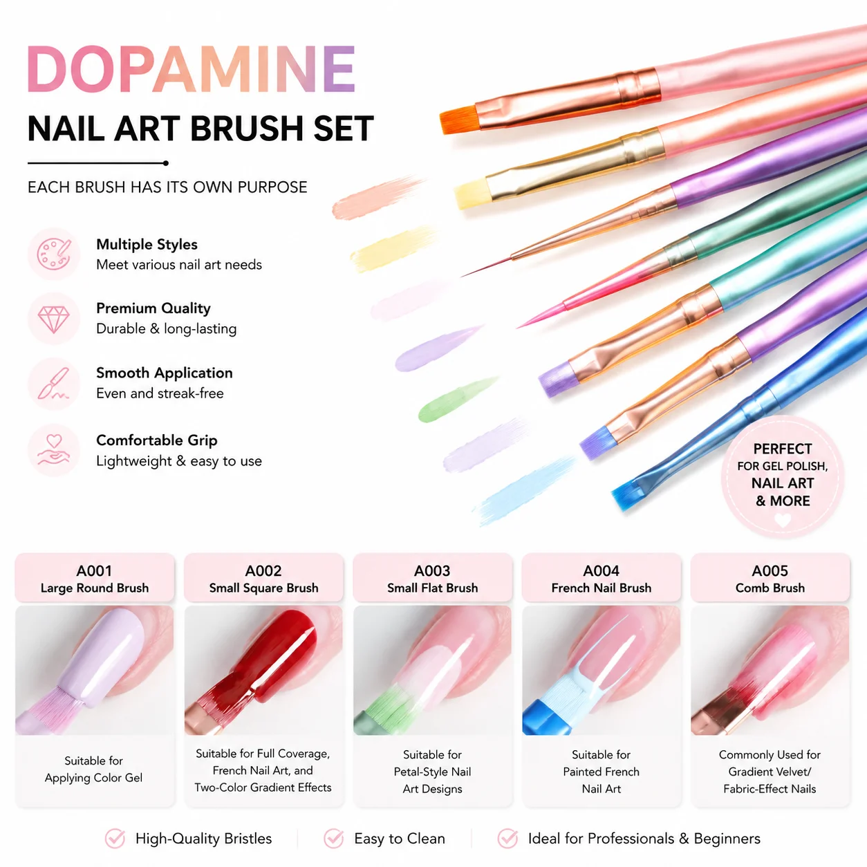 8 In 1 Nail Art Pen Set Brushes Phototherapy Pull Pen Elongated Lines Fine Drawing  Professional Manicure Tool