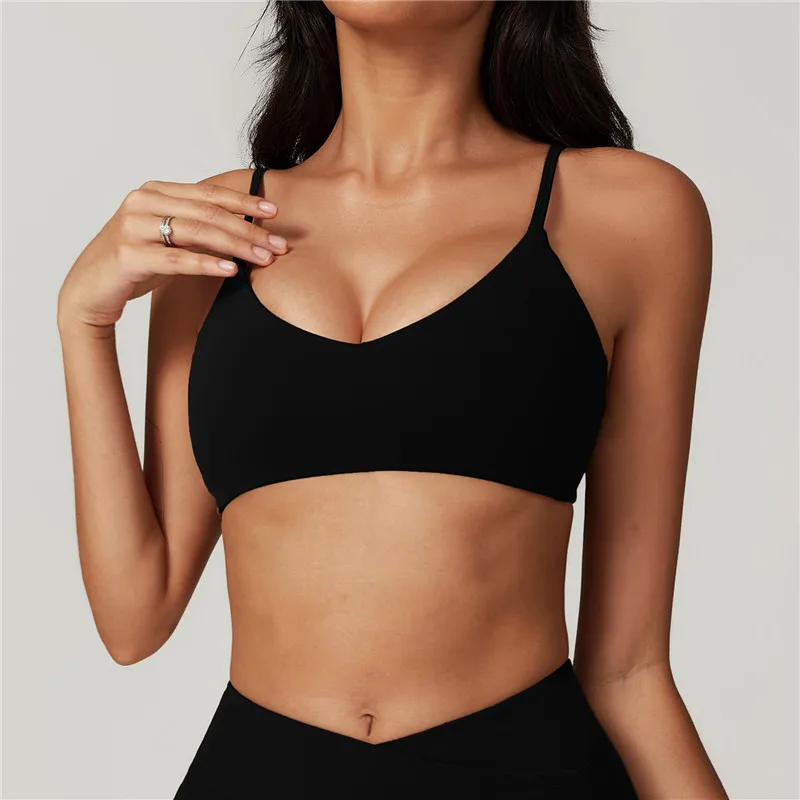 Soutien-gorge de sport push-up pour femme, sous-vêtements de course, fitness, yoga, pilates, vêtements de gymnastique, haut actif, respectueux de la cuillère à soupe