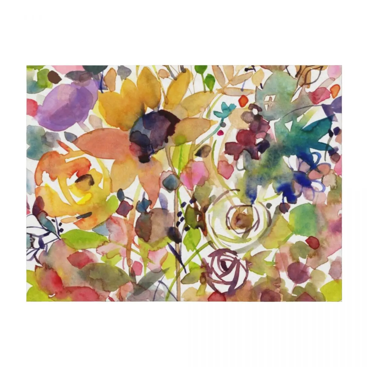 

Floral Meadow with Garden Sunflower Throw Blanket Warm for babies Bed covers heavy to sleep Blankets