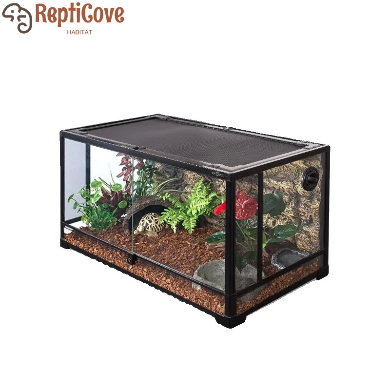 

Glass Climbing Pet Breeding Box Rainforest Tank for Bearded Dragon Lizard Tortoise Eyelash Horn Palace Guard Hermit Crab