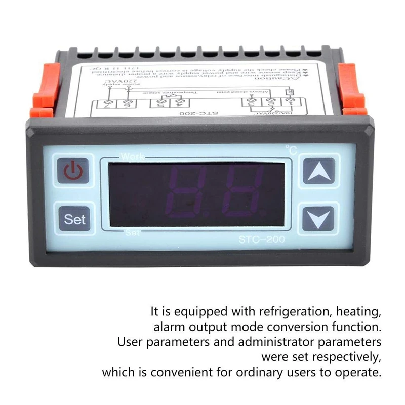 STC-200, termostat Digital, pengontrol suhu komputer mikro AC 220V