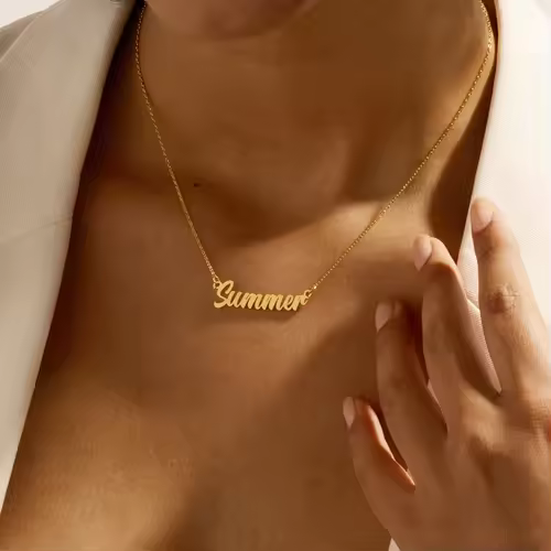 Custom Name Necklace for Women Personalised Cursive Letter Pendant Stainless Steel Jewelry Men Chain Choker Collar Personalizado - Image 3