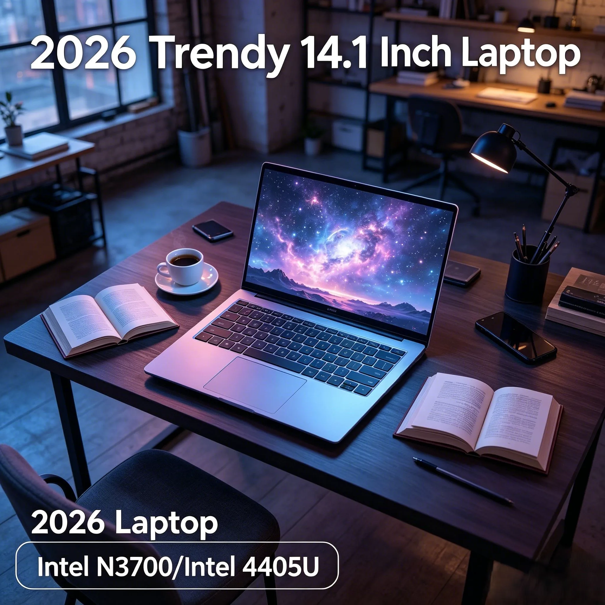 Portátil Ultra Delgado de 14.1 Pulgadas FHD, Intel Celeron 4405U, Windows 11, 16GB 32GB RAM, Computadora Portátil para Oficina y Negocios