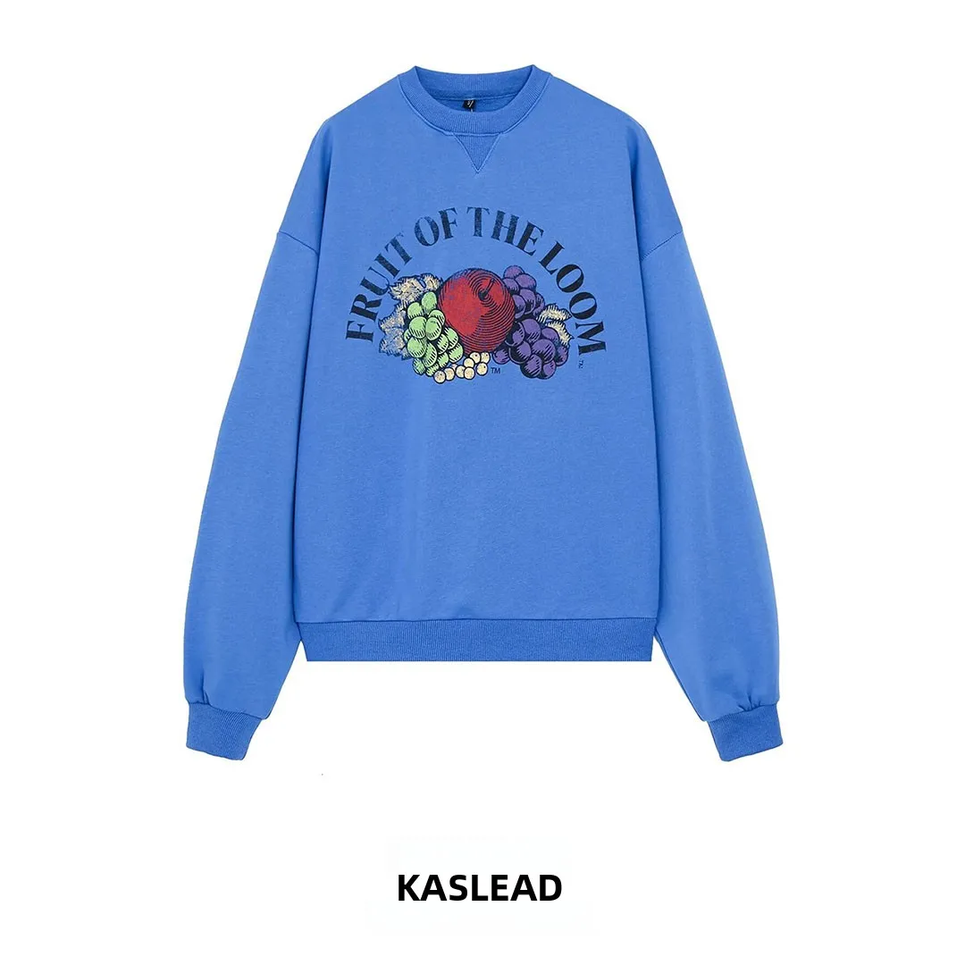 KASLEAD New Women's Fashion Versatile High-End Slim Fit Washed Sweatshirt Standard Fit Long Sleeve round Neck Letter Pattern