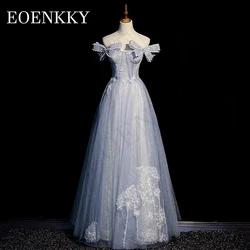 Błyszcząca kokarda Off Shoulder Prom Dresses 2024 Luxury Pearls Lace Appliques Wedding Party Dress Glitter A Line Women robes de soirée Błyszczące sukienki studniówkowe z kokardą na ramiączkach 2024  Luksusowa suknia ś