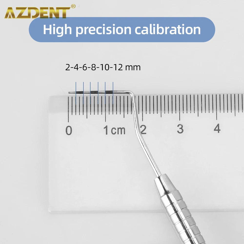 AZDENT 1PC Dental Stainless Steel Graduated Periodontal Probe with Scale Probe 134℃ Sterilization Dentistry Tool