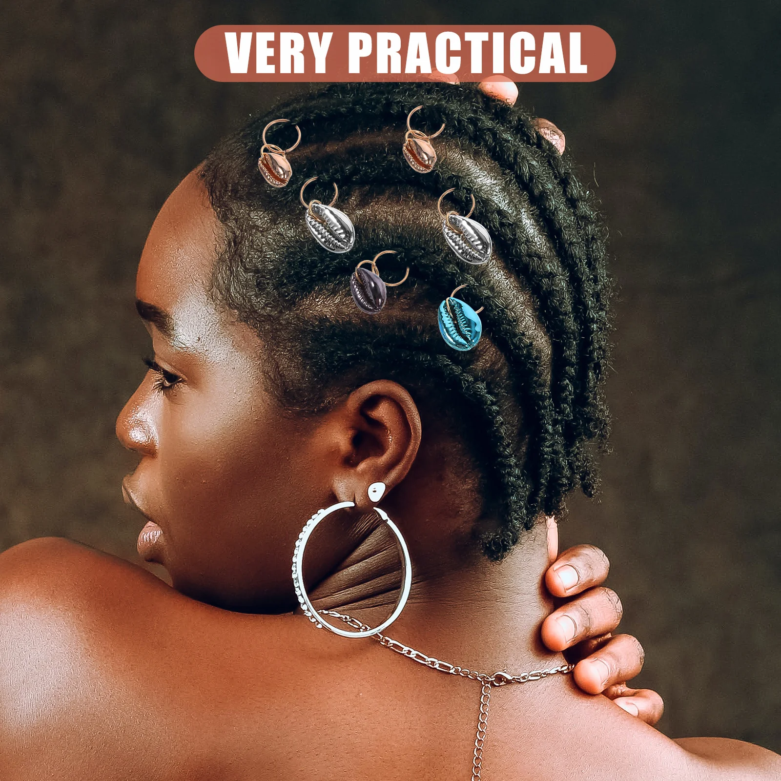 

24 шт., кольца в виде ракушек для волос, ювелирные изделия, подвески для волос, аксессуары для дредов для женщин, ювелирные изделия для чернокожих женщин