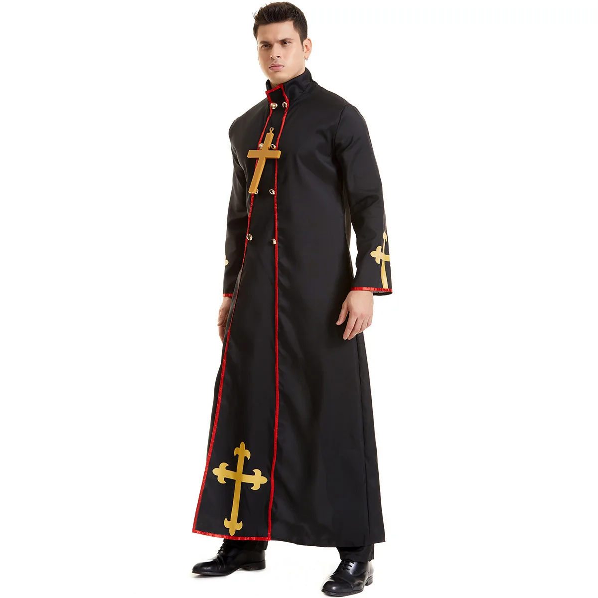 Costume de Pasteur Médiéval pour Homme, Vêtement d'Halloween, Robe de Magicien, Moine d'Horreur, ixde Carnaval, Cosplay, Robe de Barrage