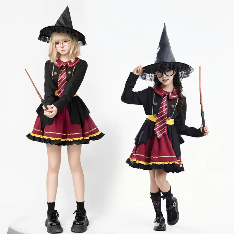 Fantasia de Halloween para Meninas, Vestido de Cosplay Lolita, Uniforme Infantil, Vestido de Bruxa , Fantasia de ...