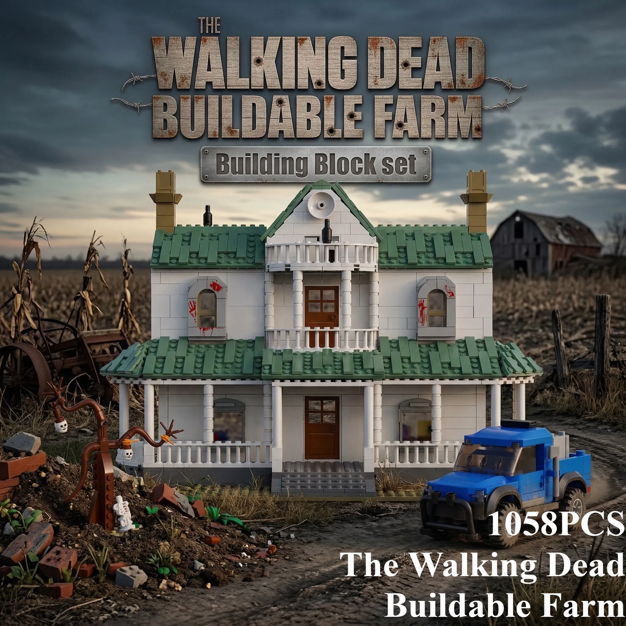 

1058PCS The Walking Dead Buildable Farm Building Blocks Model Assembling Toys Home Decor Ornaments Holiday Gifts For Kids Adult