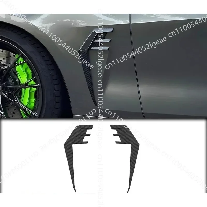 For BM-W 4 Series G22 G26 2021-2025 Car Exterior Side Wing Air Flow Fender Grill Outlet Intake Vent Glossy Black Protective Trim